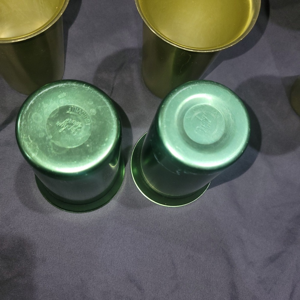Vintage Mid-Century Modern Zephyrware Aluminum Metalware Cups 5 Tumblers - Picture 5 of 9